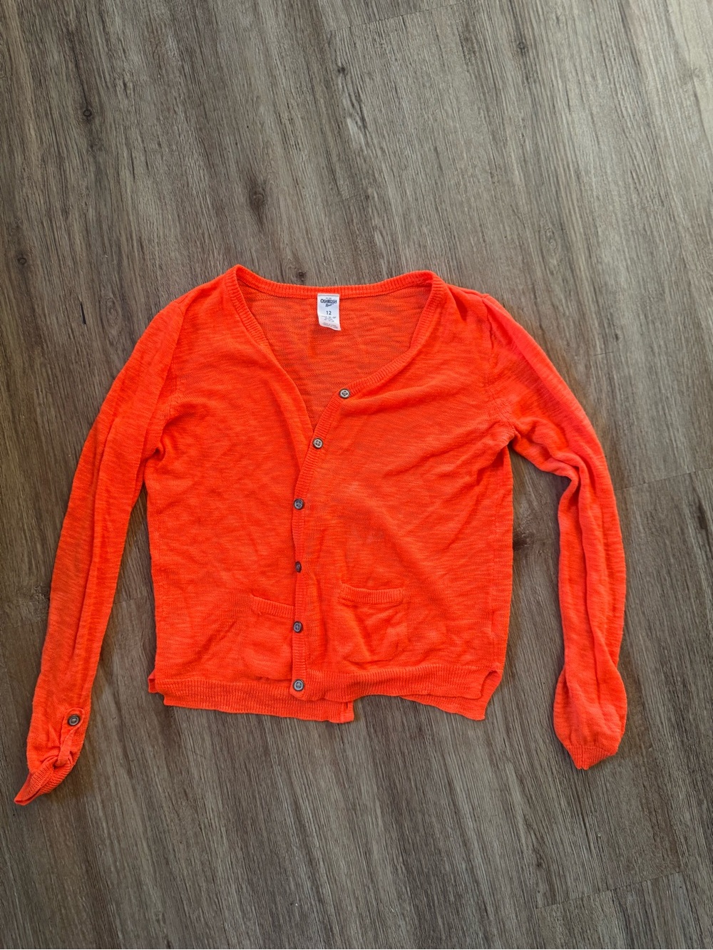OshKosh kids Bright Orange Lightweight Button-Up Cardigan